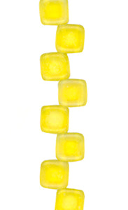 Yellow - Matte Transparent AB - Two Hole Tile Bead