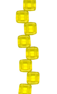 Yellow - Transparent - Two Hole Tile Bead