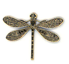 Antique Gold Filigree Small Dragonfly no loop