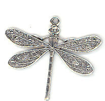 Antique Silver Small Dragonfly with loop