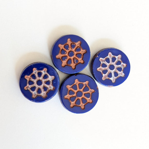 12mm Wheel Bead<br>4 Pieces<br>Multiple Color Options