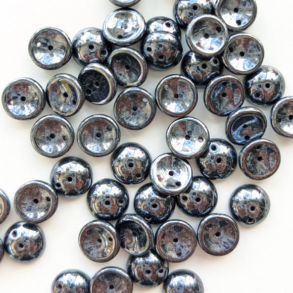 Piggy Beads - Jet Hematite