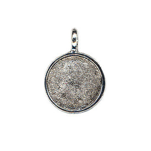 Resin Blank Pendant - Antique Silver Round Frame - 19mm