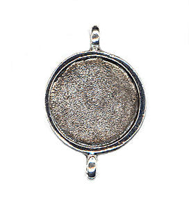 Resin Blank Link - Antique Silver Round Frame - 19mm