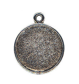 Resin Blank Charm - Antique Silver Two-Sided Round Frame - 23mm