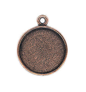 Resin Blank Charm - Antique Copper Two-Sided Round Frame - 23mm