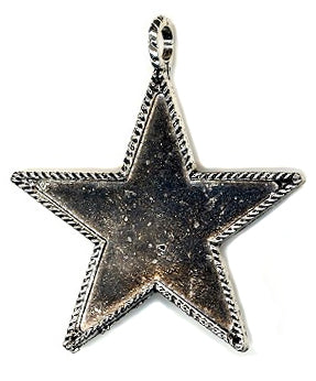 Resin Blank Pendant - Antique Silver - Star