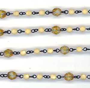 Beaded Chain Tan/Tan Opal Travertine