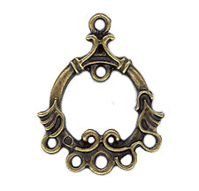 Charm - Chandelier Earring Component 2 - Brass