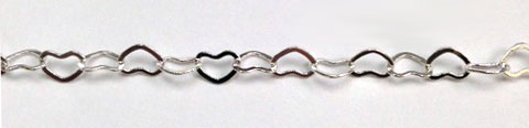 Silver Plated - Heart Chain - 5x6mm
