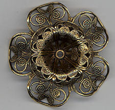 Antique Gold Double Flower Piece