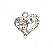 Charm - Heart 2 - Silver