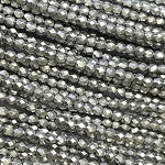 3mm Czech Fire Polish Beads - Silver Pearl Finish