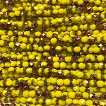 3mm Czech Fire Polish Beads - Yellow Marea
