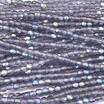 3mm Czech Fire Polish Beads - Light Lavender AB Frosted