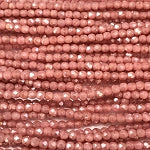 3mm Czech Fire Polish Beads - Pink Luster