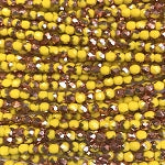 3mm Czech Fire Polish Beads - Yellow Half Copper