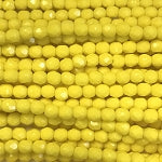 3mm Czech Fire Polish Beads - Bright Yellow