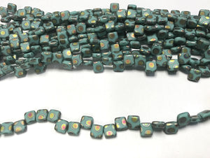 Turquoise - Matte Marea - Two Hole Tile Bead 2