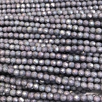 3mm Czech Fire Polish Beads - Lavender Grey Luster