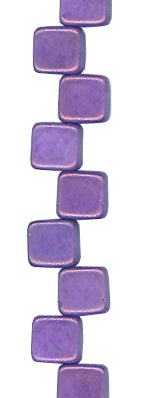 Purple Shimmer - Two Hole Tile Bead