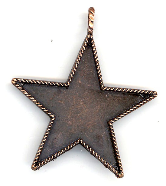 Resin Blank Pendant - Antique Copper - Star
