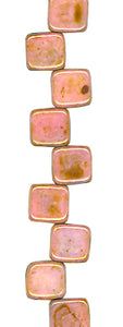 Rose Luster - Two Hole Tile Bead