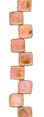 Rose Luster - Two Hole Tile Bead
