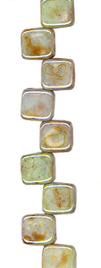 Sage Luster Travertine - Two Hole Tile Bead