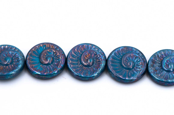 Ammonite Spiral, Slate Blue Iris