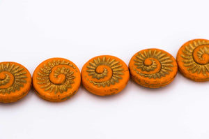 Ammonite Spiral, Orange/Gold