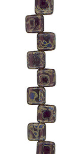 Medium Purple - Matte Travertine - Two Hole Tile Bead