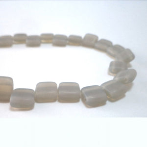 Grey - Matte Transparent - Two Hole Tile Bead